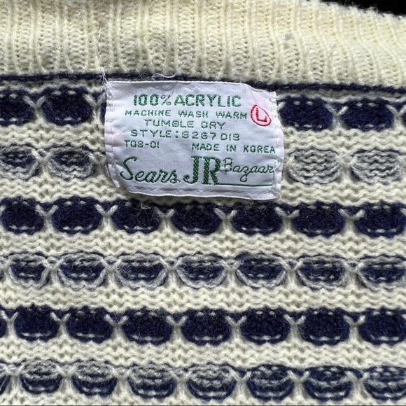 Sears Jr.Bazaar 1960s light button up sweater - Picture 6 of 6